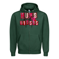 Sports Green hugs and kisses Zipper Hoodie - FaDigitalArtStudio