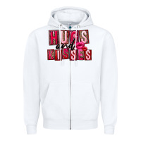 White hugs and kisses Zipper Hoodie - FaDigitalArtStudio