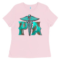 Bubblegum Pink physician medical symbol assistant nurse Ladies Tee - BarkalooDesign