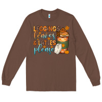 Chestnut leggins leaves and lattes Long Sleeve Tee - Zillion Design Studio