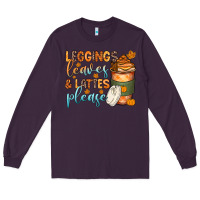 Plum leggins leaves and lattes Long Sleeve Tee - Zillion Design Studio