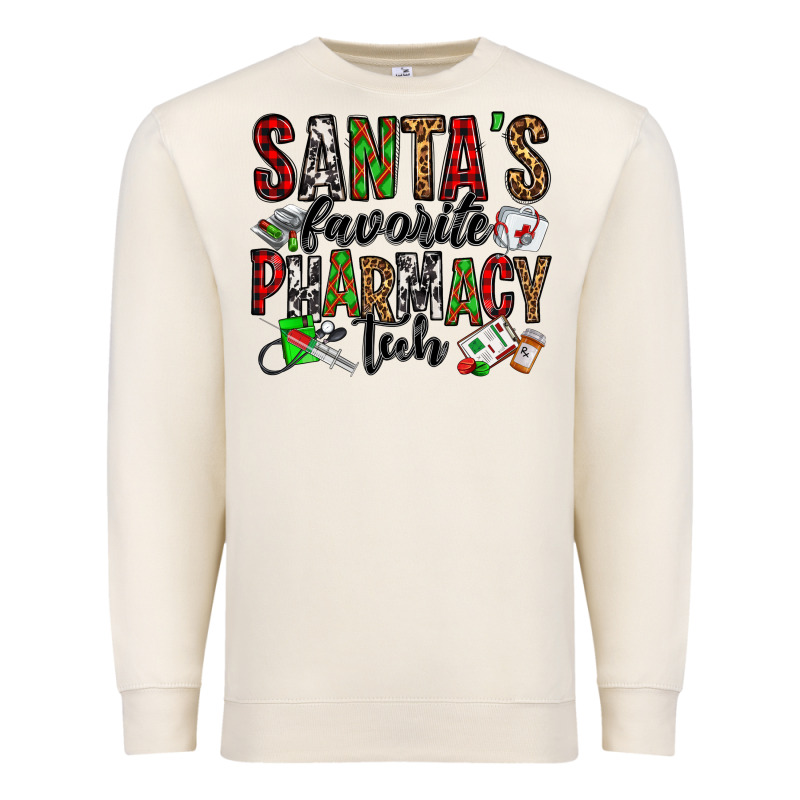 Santa's Favorite Pharmacy Tech Premium Sweatshirt by Jasminsmagicworld | Teevron
