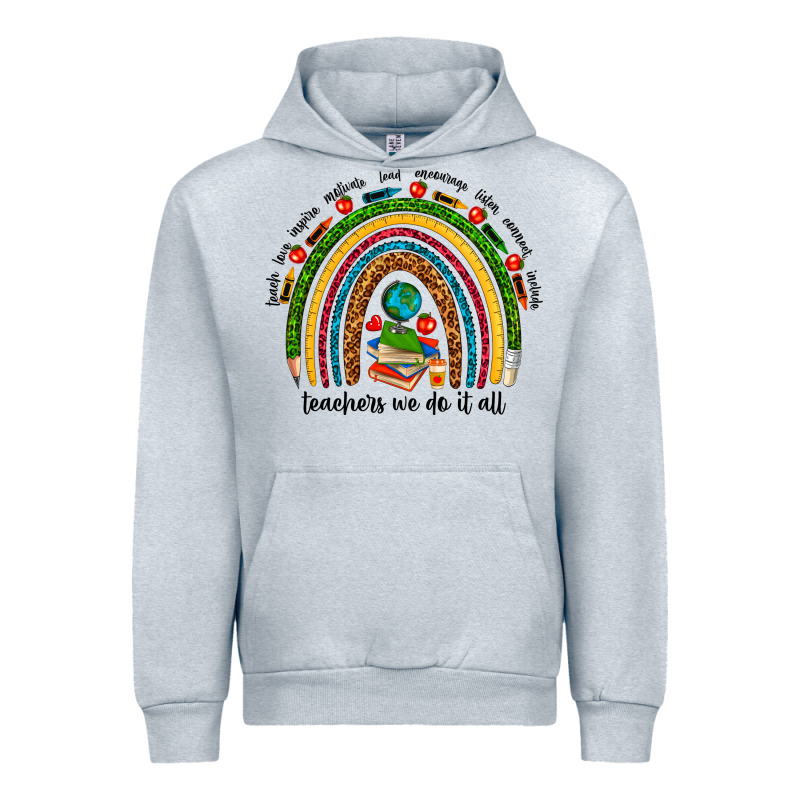Teachers We Do It All Rainbow Urban Hoodie by NancyCooperArtShop | Teevron