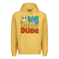 Antique Gold one happy dude Premium Hoodie - MaliasSmallBusiness