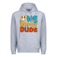 Heather Grey one happy dude Premium Hoodie - MaliasSmallBusiness