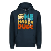 Navy one happy dude Premium Hoodie - MaliasSmallBusiness