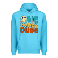 Ocean Blue one happy dude Premium Hoodie - MaliasSmallBusiness