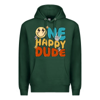 Sports Green one happy dude Premium Hoodie - MaliasSmallBusiness