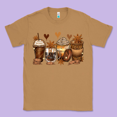 Melanin Afro Coffee Cups Classic Tee Designed By Zillion Design Studio