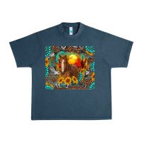 Midnight Navy western horse and desert tumbler Urban Heavy Tee - RanaPortraitStore