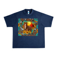 Navy western horse and desert tumbler Urban Heavy Tee - RanaPortraitStore