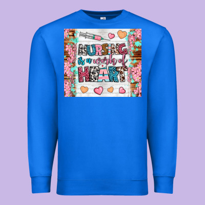 Nursing Is A Work Of Heart Tumbler Premium Sweatshirt Designed By Bundleandbundleshop