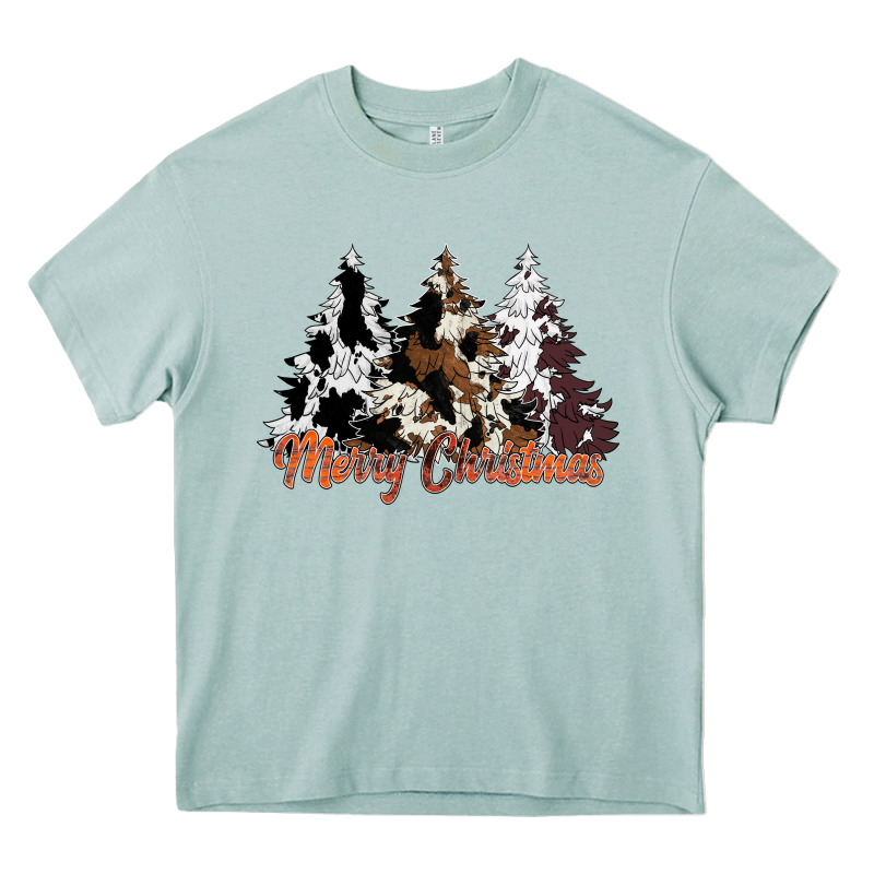 Merry Christmas Cowhide Trees Heavy Core Tee by CowhideDigitalArt | Teevron