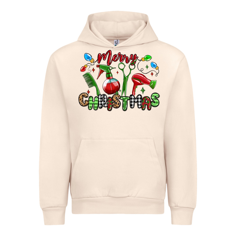 Merry Christmas Hair Dresser Urban Hoodie by MaliasSmallBusiness | Teevron