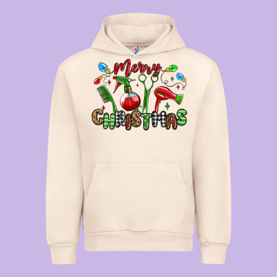 Merry Christmas Hair Dresser Urban Hoodie Designed By Maliassmallbusiness