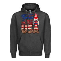 Charcoal Heather Born in the USA gnome Zipper Hoodie - Neo Western