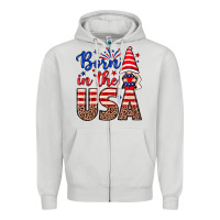 Dove Grey Born in the USA gnome Zipper Hoodie - Neo Western