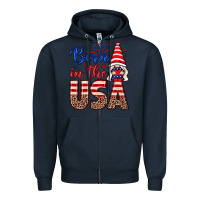 Navy Born in the USA gnome Zipper Hoodie - Neo Western