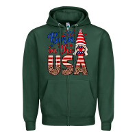 Sports Green Born in the USA gnome Zipper Hoodie - Neo Western