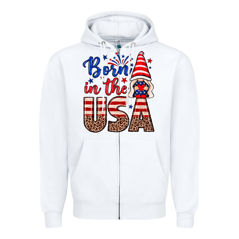 Born In The Usa Gnome Zipper Hoodie by Neo Western | Teevron