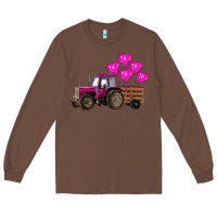 Chestnut valentine's day pink tractor with pin heart balloons Long Sleeve Tee - RanaPortraitStore
