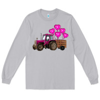 Moon Dust valentine's day pink tractor with pin heart balloons Long Sleeve Tee - RanaPortraitStore