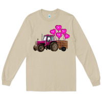 Mushroom valentine's day pink tractor with pin heart balloons Long Sleeve Tee - RanaPortraitStore