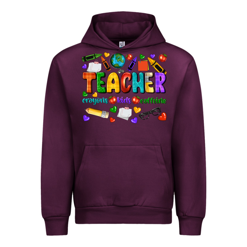 Teacher Crayons Kids Caffeine Urban Hoodie by NancyCooperArtShop | Teevron