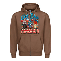 Chestnut God blessed America gnomes 4th of July Zipper Hoodie - CowGirlArtShop