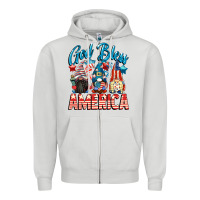 Dove Grey God blessed America gnomes 4th of July Zipper Hoodie - CowGirlArtShop