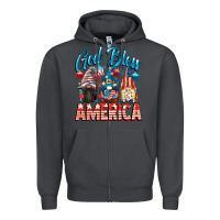 Smoke God blessed America gnomes 4th of July Zipper Hoodie - CowGirlArtShop