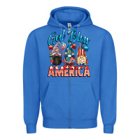 True Royal God blessed America gnomes 4th of July Zipper Hoodie - CowGirlArtShop