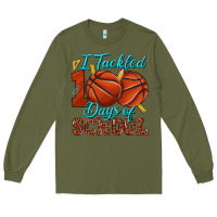 Army Green i tackled 100days of school basketball Long Sleeve Tee - texasbilliewilder