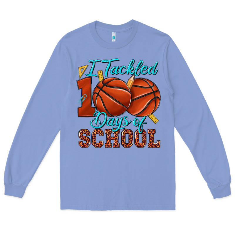 I Tackled 100days Of School Basketball Long Sleeve Tee by texasbilliewilder | Teevron