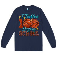 Navy i tackled 100days of school basketball Long Sleeve Tee - texasbilliewilder