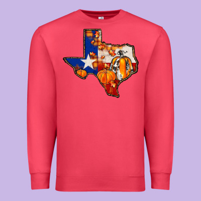 Texas Map Fall Premium Sweatshirt Designed By Jahusdesignshop