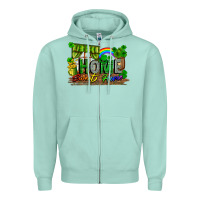 Seafoam home sweet home Zipper Hoodie - FaDigitalArtStudio