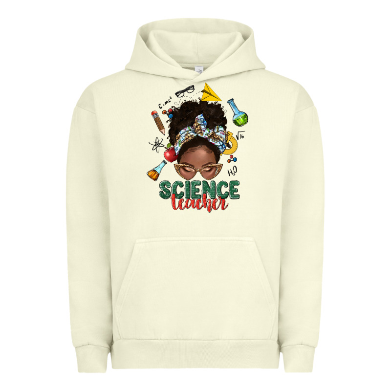 Science Teacher Afro Messy Bun Urban Hoodie by NancyCooperArtShop | Teevron