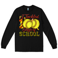 Black i tackled 100days of school softball Long Sleeve Tee - texasbilliewilder