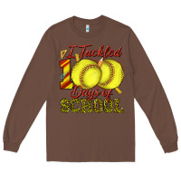 Chestnut i tackled 100days of school softball Long Sleeve Tee - texasbilliewilder