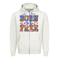 Oatmeal Heather Born to be free Zipper Hoodie - Neo Western