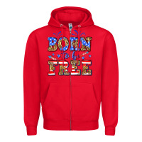 Red Born to be free Zipper Hoodie - Neo Western