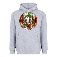 Heather Grey Christmas feeling jolly cow ornament Heavyweight Hoodie - Artiststas