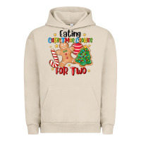 Pigment French Oak eating christmas cookies for two Urban Hoodie - MaliasSmallBusiness