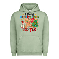 Pigment Oil Green eating christmas cookies for two Urban Hoodie - MaliasSmallBusiness
