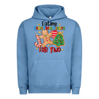 Pigment Pebble Blue eating christmas cookies for two Urban Hoodie - MaliasSmallBusiness