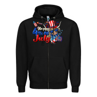 Black Happy 4th of July cow Zipper Hoodie - CowGirlArtShop