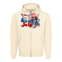 Sandshell Happy 4th of July cow Zipper Hoodie - CowGirlArtShop