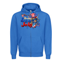 True Royal Happy 4th of July cow Zipper Hoodie - CowGirlArtShop