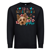 Black life is better with a yorkie Premium Sweatshirt - Jasminsmagicworld